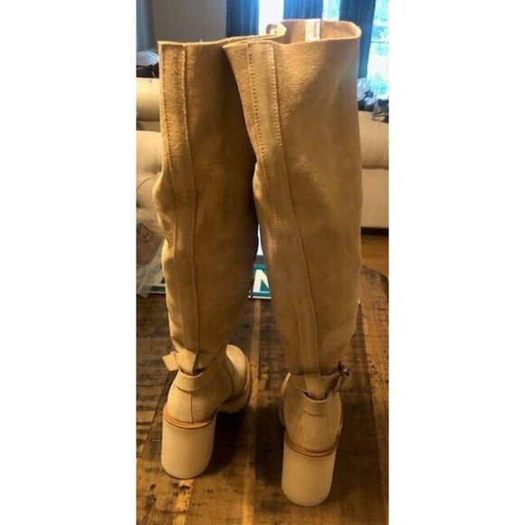 NEW $298 FREE PEOPLE TAN BEIGE JASPER PLATFORM KNEE HIGH BOOTS SIZE 38.5 / 8.5 - Picture 10 of 13